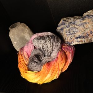 🔥🪶⚡ Electric Phoenix Pop — Neon Beastie Carnival - Titanium High Twist Sock 100g
