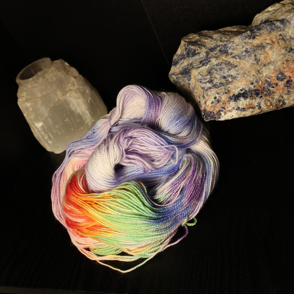 🦄🍬💨 Bubblegum Unicorn Farts — Neon Beastie Carnival on Titanium High Twist Sock 100g
