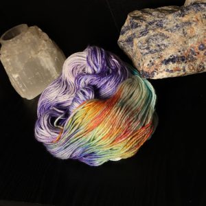 🎪🧜‍♀️ Prism Shell Siren — Neon Beastie Carnival on Platinum DK 50g