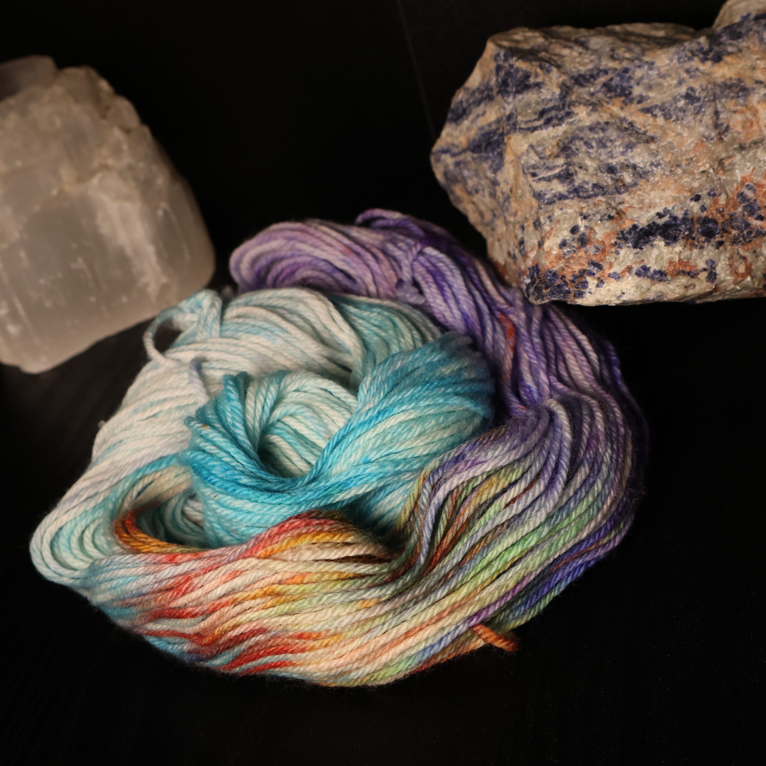 🎪🧜♀️ Prism Shell Siren — Neon Beastie Carnival on 100% Superwash Merino DK 50g