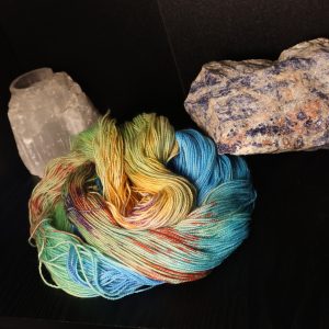 🐙🍬 Jellybean Kraken — Neon Beastie Carnival on Titanium High Twist Sock 100g