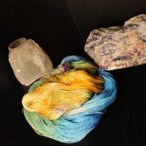 🐙🍬 Jellybean Kraken — Neon Beastie Carnival on Platinum Sock 100g