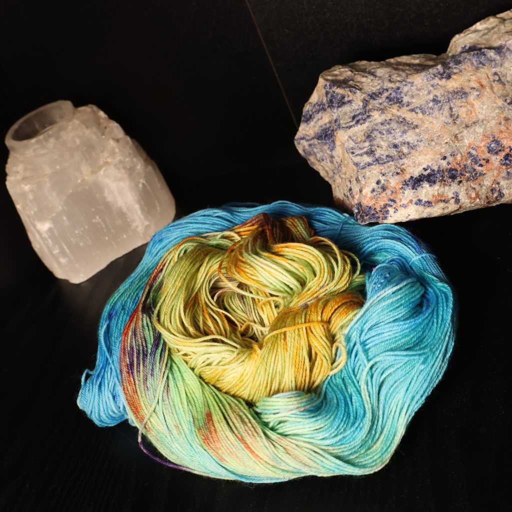 🐙🍬 Jellybean Kraken — Neon Beastie Carnival on 100% Superwash Merino Sock 100g