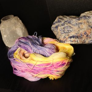 🦊✨🌈 Stardust Trickster Fox — Neon Beastie Carnival - Platinum Sock 100g