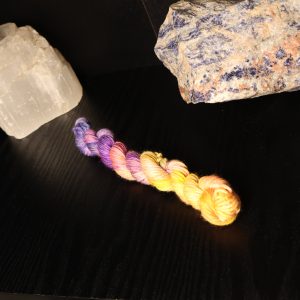 🦊✨🌈 Stardust Trickster Fox — Neon Beastie Carnival - Platinum DK 20g