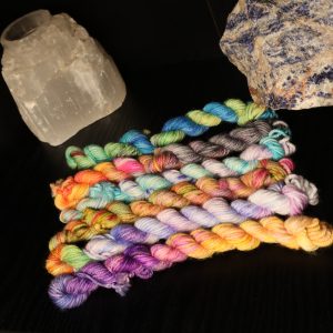 🎪✨ Neon Beastie Carnival – 6 x 10g Micro Skein Set - Platinum DK