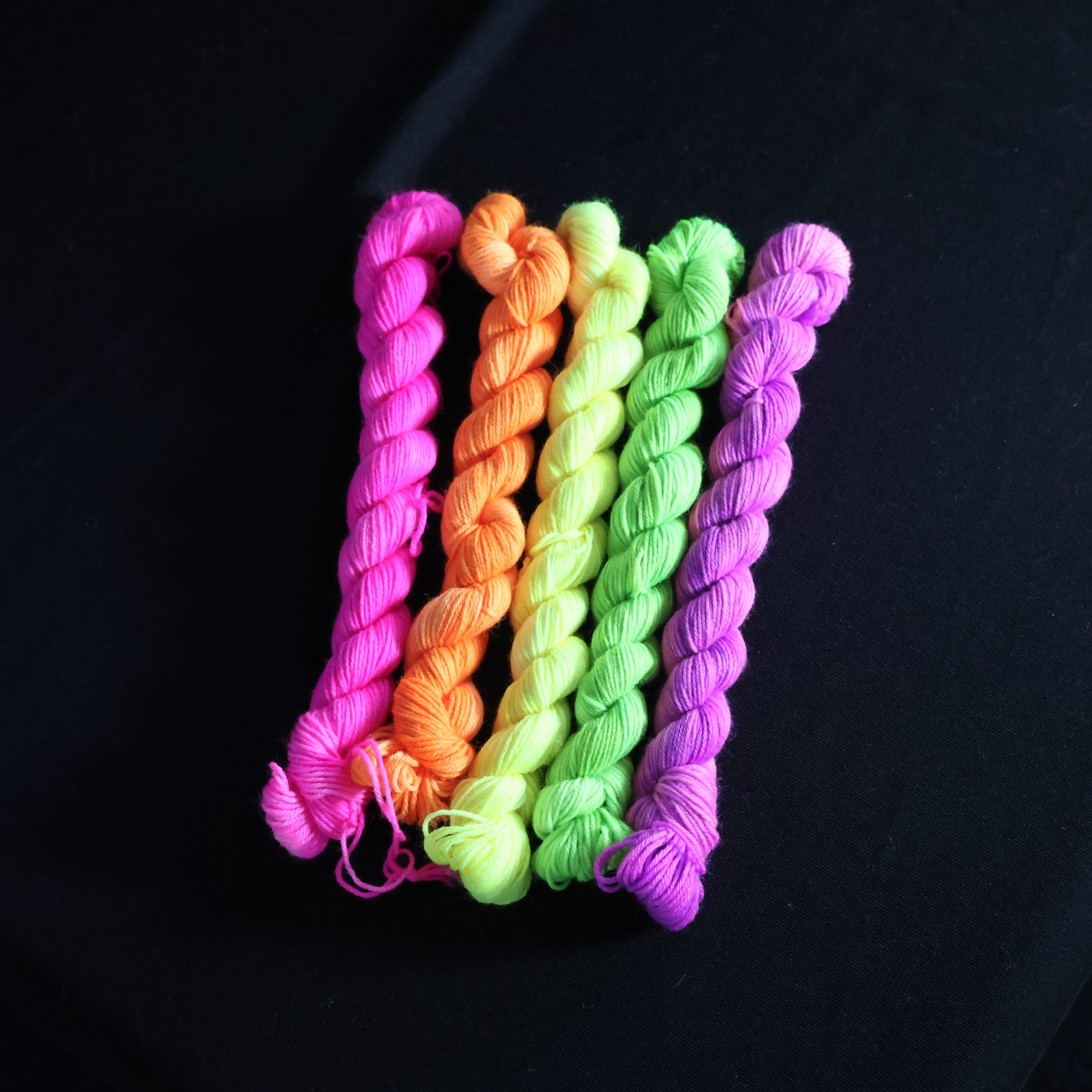 : πβ¨ Neon Nights Mini Skein Set- 100% Superwash Merino Sock - Image 3
