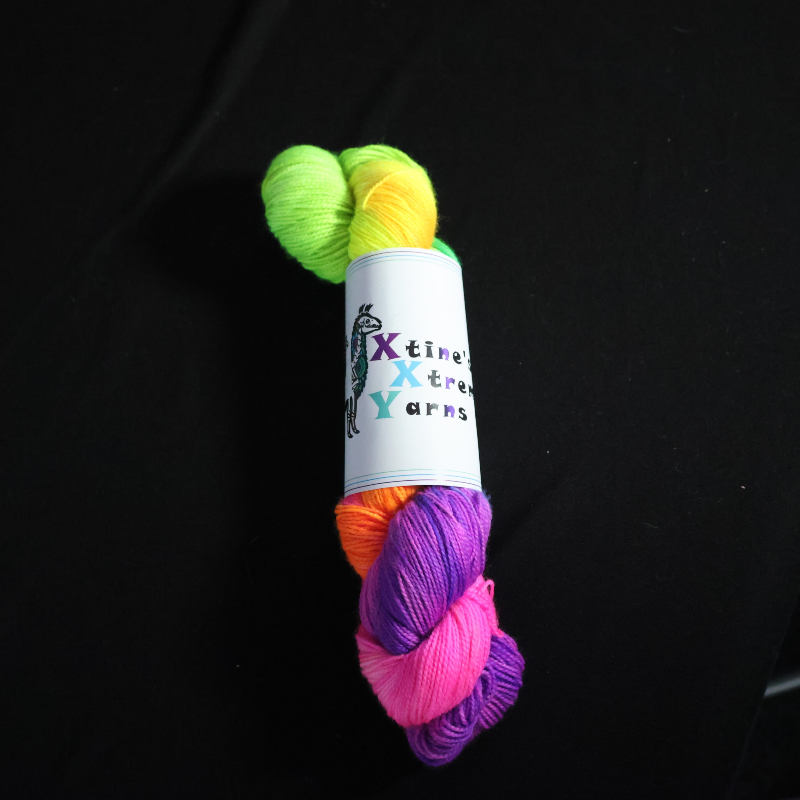 🌈 Drop Acid (Dye) and Stitch Rainbows - UV Reactive Rainbow Yarn - 75% Superwash Merino 25% Nylon High Twist Sock - 100g - Image 4