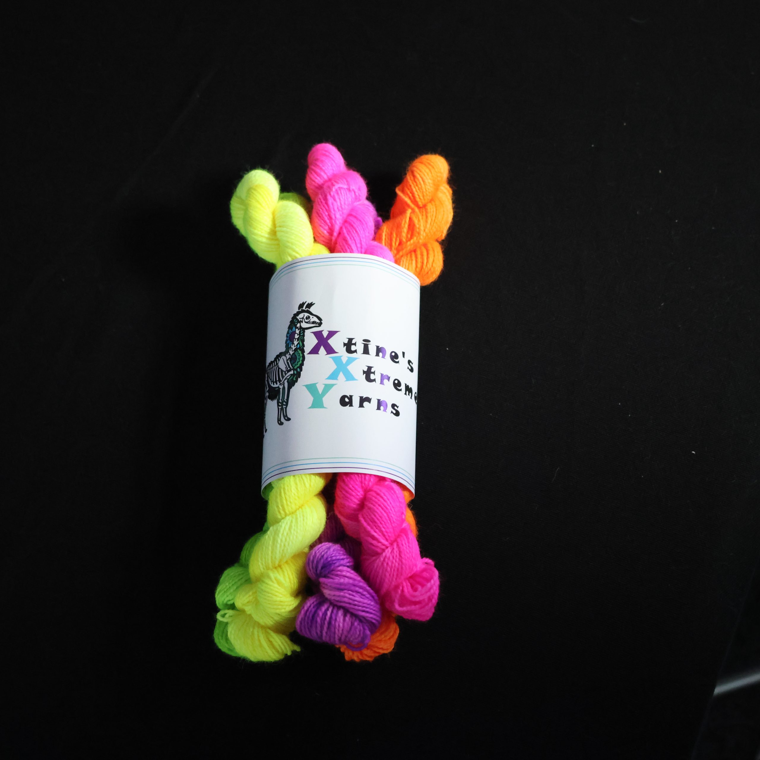 : πβ¨ Neon Nights Mini Skein Set- 75% Superwash Merino 25% Nylon High Twist Sock - Image 3