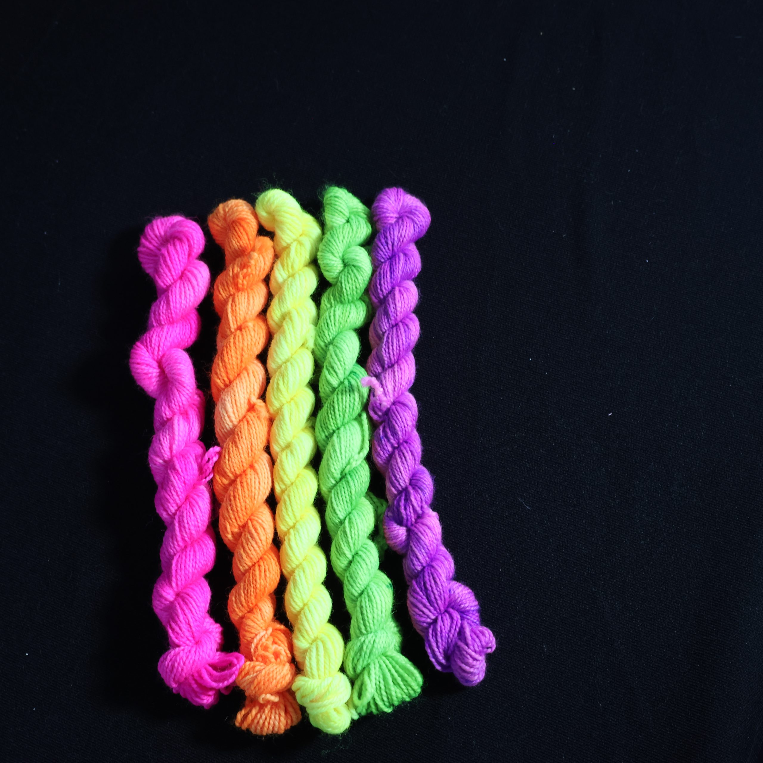 : πβ¨ Neon Nights Micro Skein Set- 75% Superwash Merino 25% Nylon High Twist Sock - Image 2