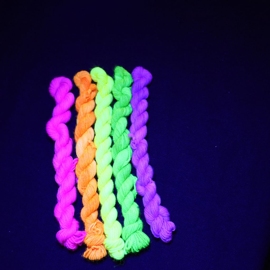 : 🌈✨ Neon Nights Micro Skein Set- 75% Superwash Merino 25% Nylon High Twist Sock