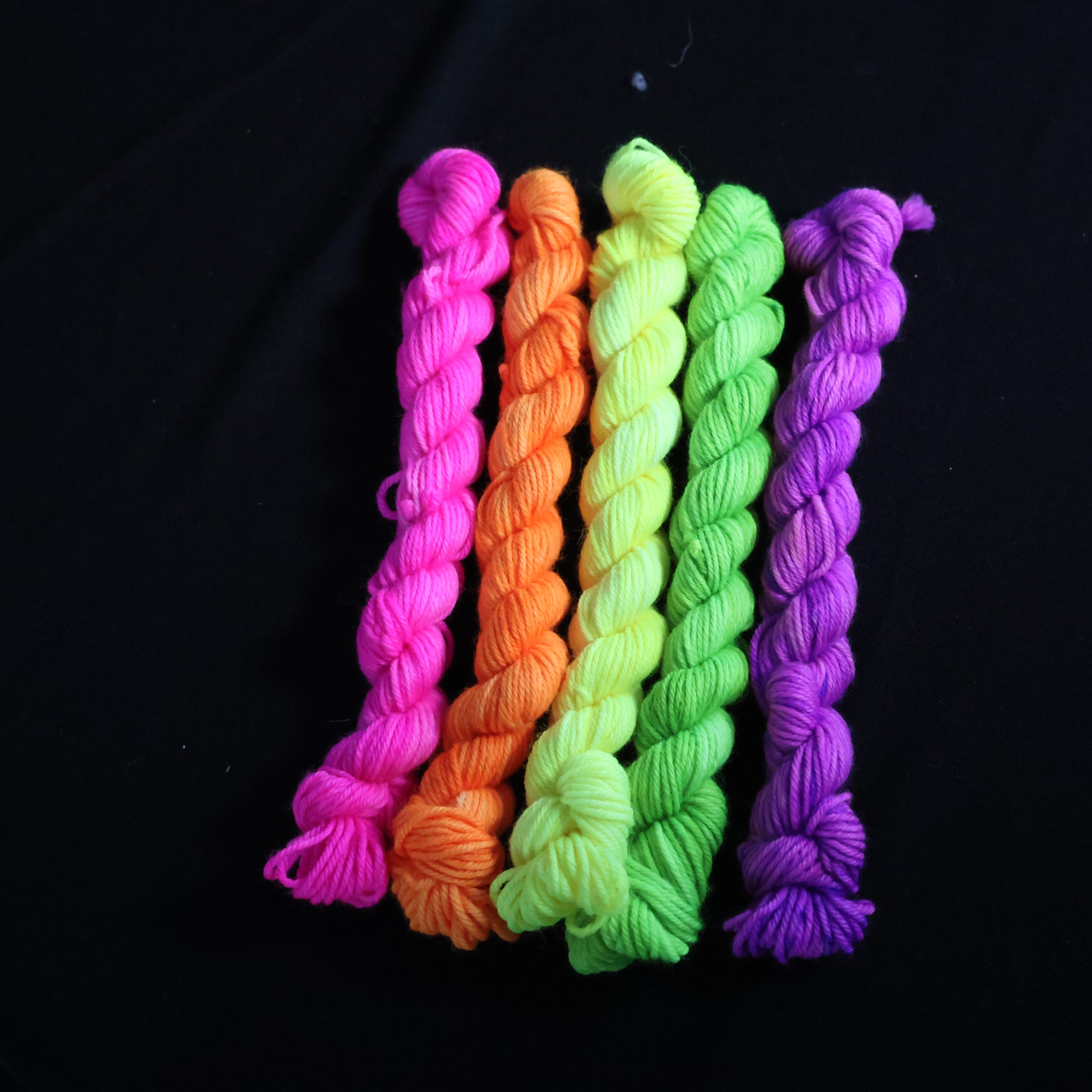 : πβ¨ Neon Nights Mini Skein Set- 75% Superwash Merino 25% Nylon DK - Image 2