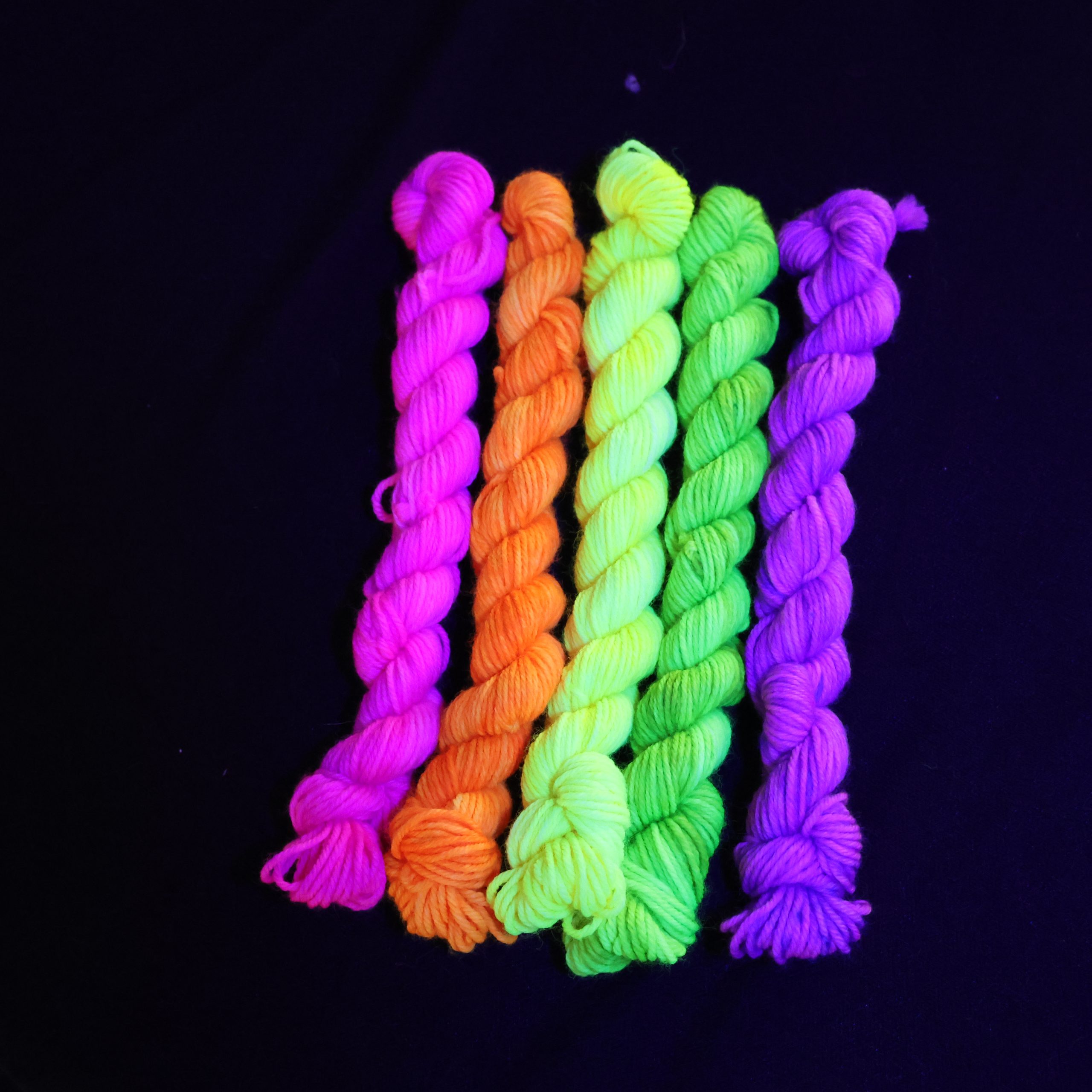 : πβ¨ Neon Nights Mini Skein Set- 75% Superwash Merino 25% Nylon DK